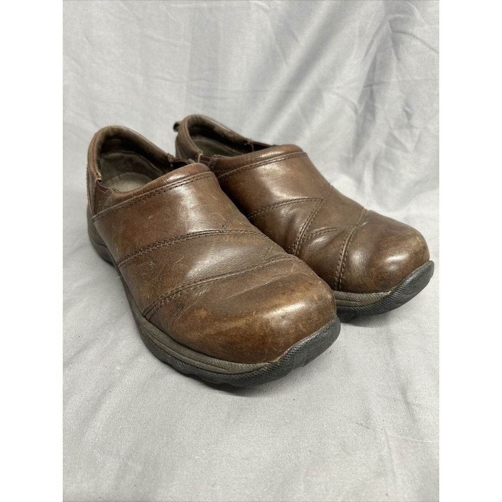LL Bean Shoes Brown Leather Womens Size 8 M Slip On Comfort Casual 268707‎ Clogs